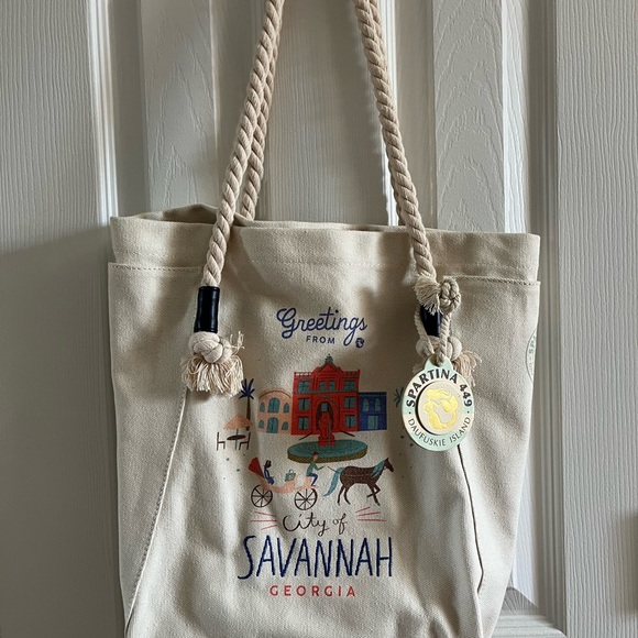 Spartina 449 Savannah Canvas Tote Bag - Cream - Picture 1 of 5